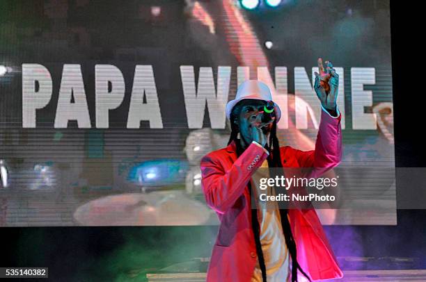 Papa Winnie performs live on stage of Cuore 80 in Castelfranco Veneto, Italy on May 26 live music show with all the best music of the 80's.