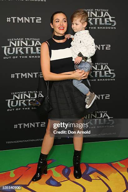 Demi Harman and guest attend the Australian Premiere of Teenage Mutant Ninja Turtles 2 at Event Cinemas George Street on May 29, 2016 in Sydney,...
