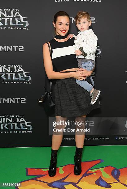 Demi Harman and guest attend the Australian Premiere of Teenage Mutant Ninja Turtles 2 at Event Cinemas George Street on May 29, 2016 in Sydney,...