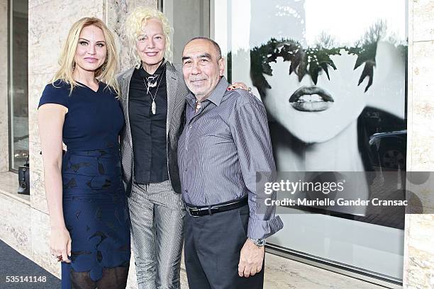 Magdalena Gabriel, Ellen Von Unwerth and Kamil. A Private Dinner In Honor Of Ellen Von Unwerth during The Monaco Grand Prix on May 28, 2016 in...