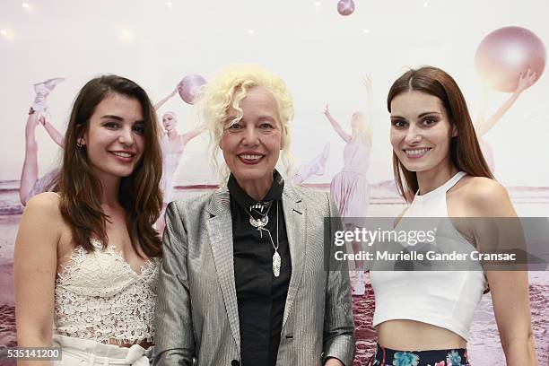 Teodora Djuric, Ellen Von Unwerth and and Rebecca Kunikowski. A Private Dinner In Honor Of Ellen Von Unwerth during The Monaco Grand Prix on May 28,...