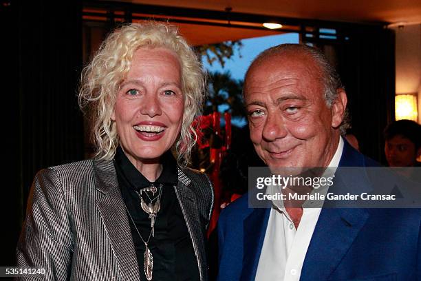 Ellen Von Unwerth and Fawaz Gruosi. A Private Dinner In Honor Of Ellen Von Unwerth during The Monaco Grand Prix on May 28, 2016 in Monte-Carlo,...