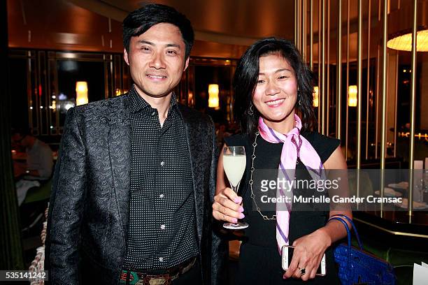 Evan Sze and Xin Zhao. A Private Dinner In Honor Of Ellen Von Unwerth during The Monaco Grand Prix on May 28, 2016 in Monte-Carlo, Monaco.