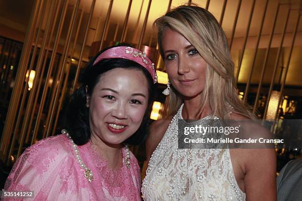 Dilys Chan and Lady Victoria Hervey A Private Dinner In Honor Of Ellen Von Unwerth during The Monaco Grand Prix on May 28, 2016 in Monte-Carlo,...