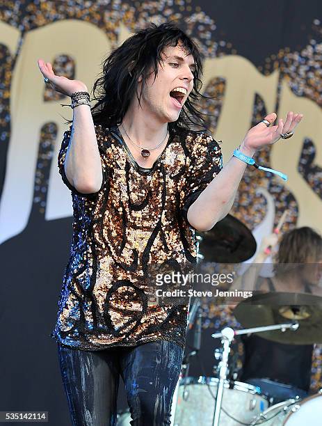 Luke Spiller of The Struts performs at the 4th Annual BottleRock Napa Music Festival at Napa Valley Expo on May 28, 2016 in Napa, California.