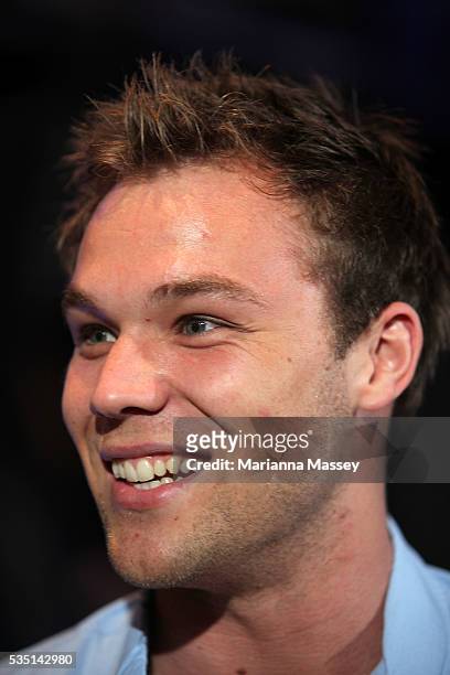 Actor Lincoln Lewis poses on the red carpet at the Australian premiere of 'Real Steel' at Event Cinemas on September 28, 2011 in Sydney, Australia.