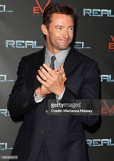 Actor Hugh Jackman poses on the red carpet at the Australian premiere of 'Real Steel' at Event Cinemas on September 28, 2011 in Sydney, Australia.