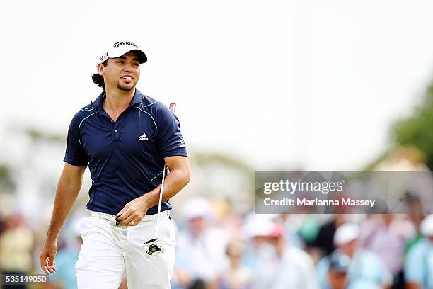 Jason Day of Australia during day four of the 2011 Emirates Australian Open at The Lakes Golf Club on November 13, 2011 in Sydney, Australia.