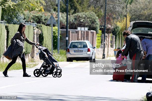 Antonio de la Rua , Daniela Ramos and their daughter Zulu de la Rua are seen on May 1, 2016 in Madrid, Spain.