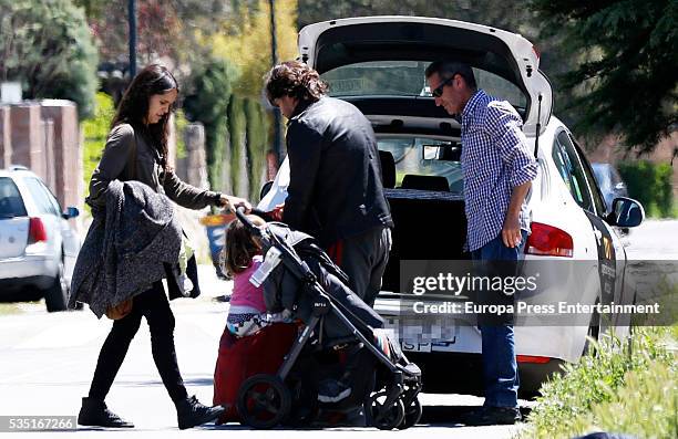 Antonio de la Rua , Daniela Ramos and their daughter Zulu de la Rua are seen on May 1, 2016 in Madrid, Spain.