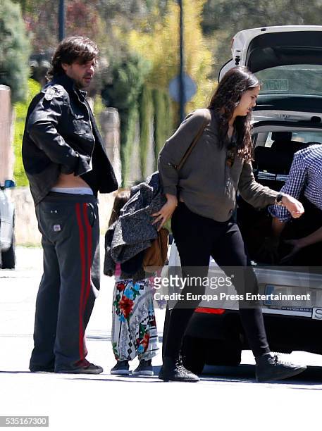 Antonio de la Rua, Daniela Ramos and their daughter Zulu de la Rua are seen on May 1, 2016 in Madrid, Spain.