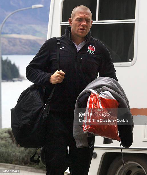 England Captain Mike Tindall leaving the team hotel in Queenstown as the England team depart for their match against Georgia in Dunedin during the...