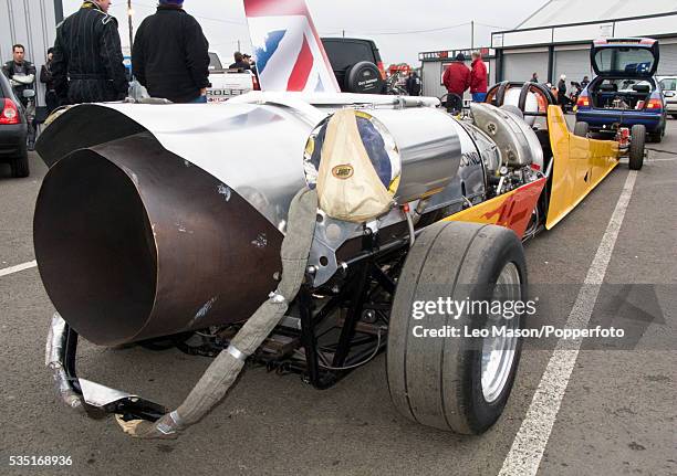 Flame and Thunder Drag race meeting Santa Pod Raceway Northampton UK Split Second Dragster Jet Car "