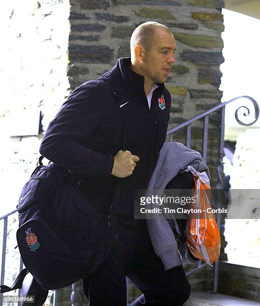 England Captain Mike Tindall leaving the team hotel in Queenstown as the England team depart for their match against Georgia in Dunedin during the...