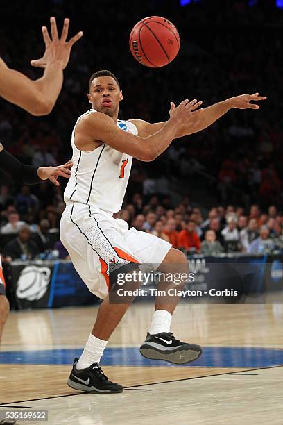 Justin Anderson, Virginia, in action during the Virginia Cavaliers Vs Michigan State Spartans basketball game during the 2014 NCAA Division 1 Men's...