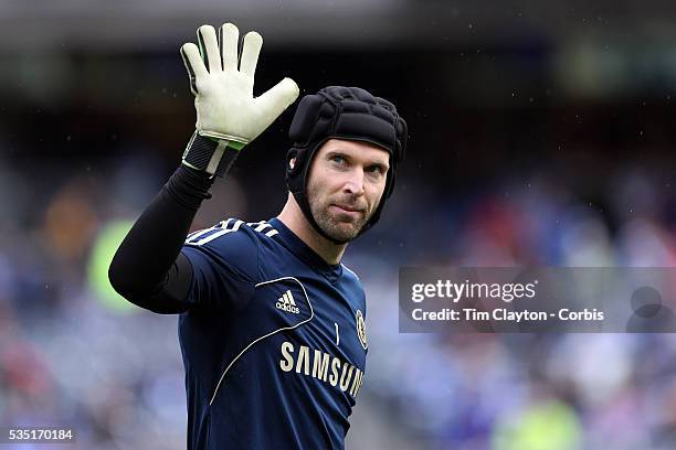 Goalkeeper Petr Cech, Chelsea, during the Manchester City V Chelsea friendly exhibition match at Yankee Stadium, The Bronx, New York. Manchester City...