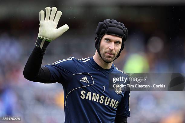 Goalkeeper Petr Cech, Chelsea, during the Manchester City V Chelsea friendly exhibition match at Yankee Stadium, The Bronx, New York. Manchester City...