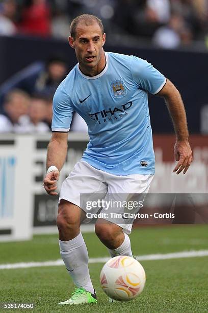 Pablo Zabaleta, Manchester City, in action during the Manchester City V Chelsea friendly exhibition match at Yankee Stadium, The Bronx, New York....