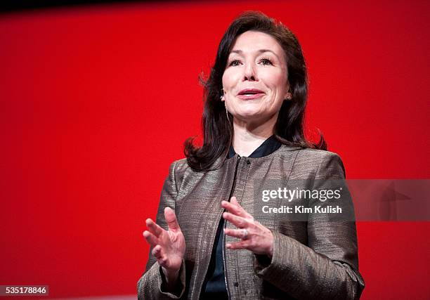 Safra Catz, co-president of Oracle Corp., speaks at the opening night of the Oracle OpenWorld Conference in San Francisco, California. Oracle is...