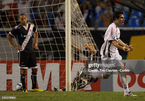 Germán Herrera celebrates after scoring Botafogo's first goal during the Botafogo V Vasco, Futebol Brasileirao League match at Estadio Olímpico Joao...