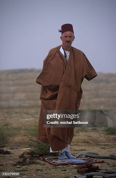 ?Chavouot? Pilgrimage on the mount Gerizim, . The high priest with the sepher thora