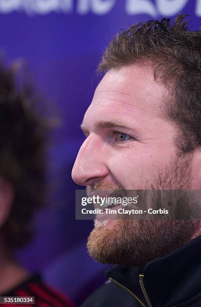 Kieran Read, New Zealand, during the All Black's Press Conference at Smart Stadium, Auckland, in preparation for the Rugby World Cup Final against...