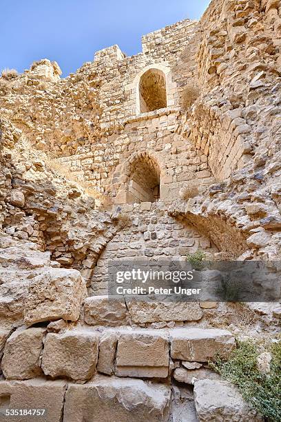 karak castle in jordan - karak stock-fotos und bilder