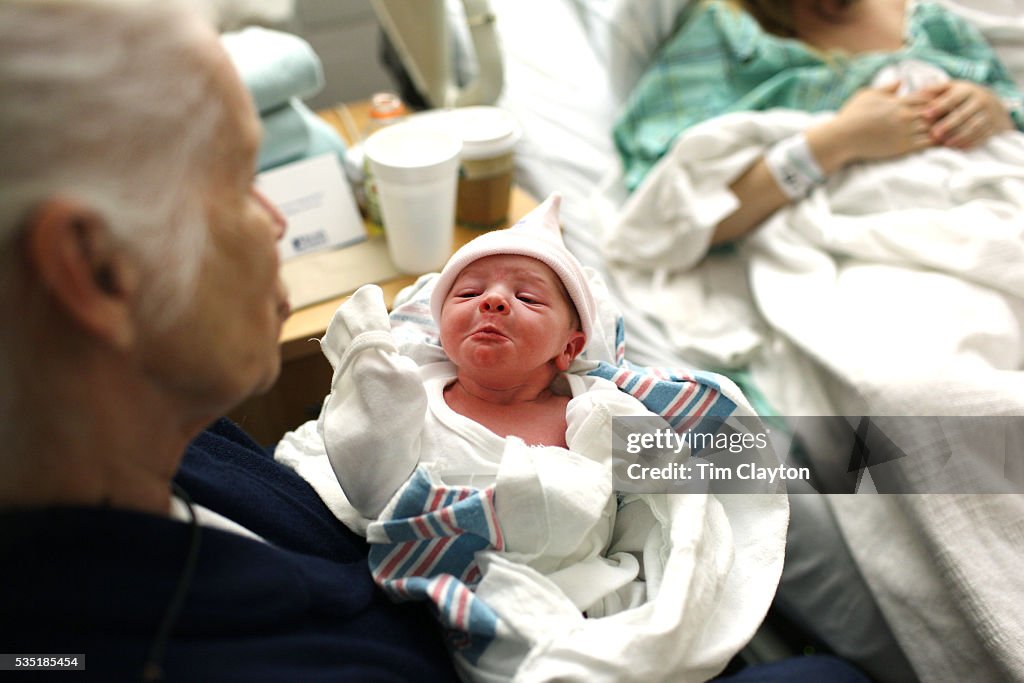 A newborn mother and baby