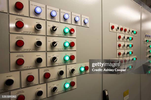 a building control panel at the crystal building - siemens stock pictures, royalty-free photos & images