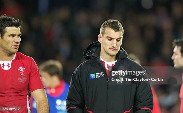 Disappointed welsh captain Sam Warburton, after his teams loss during the Wales V France Semi Final match at the IRB Rugby World Cup tournament, Eden...