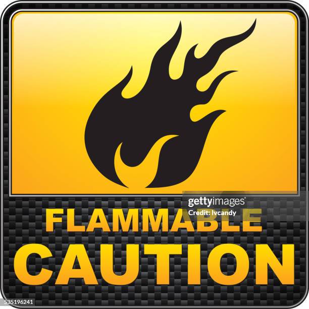 flammable warning sign - trip hazard stock illustrations