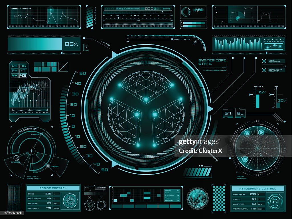 Touchscreen Gui Interface Futuristic Touch Screen User Interface Hud High-Res Vector Graphic ...