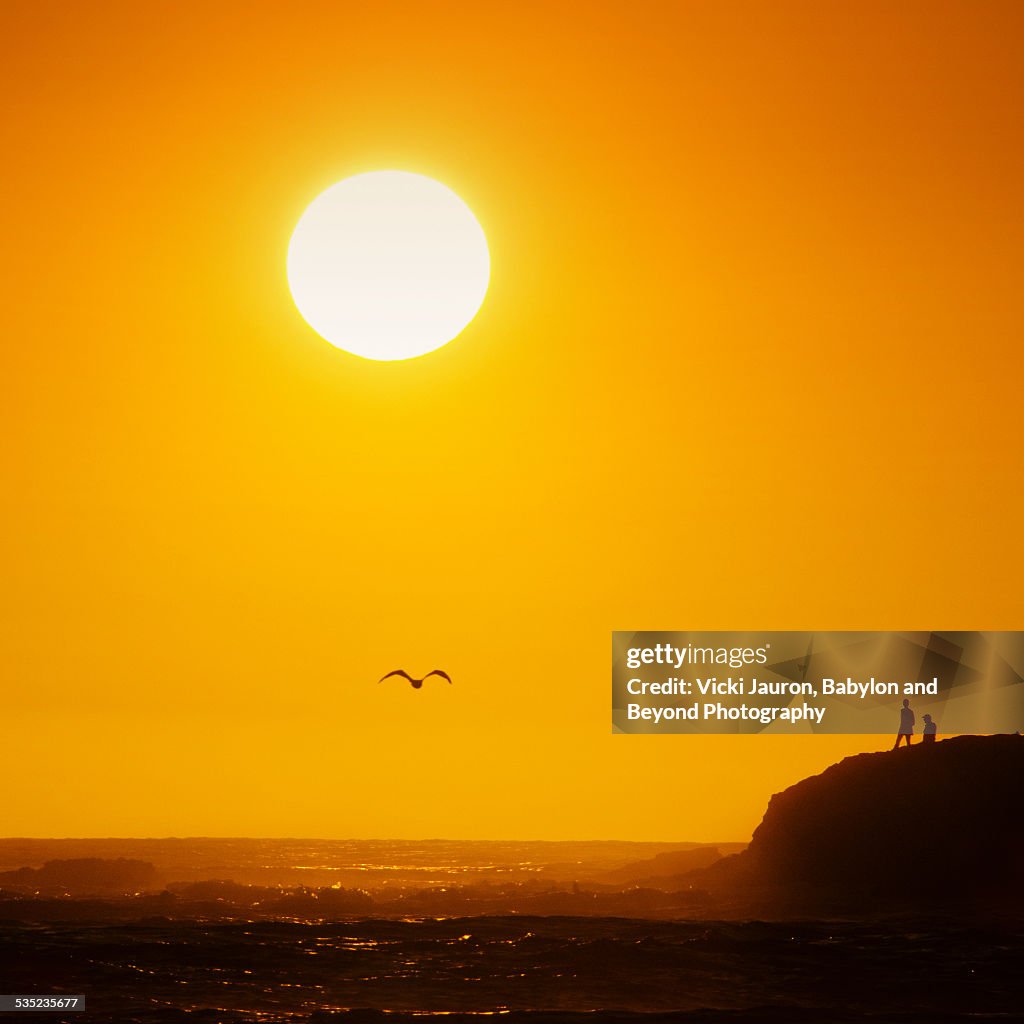 Golden Sunset Silhouettes at Laguna Beach