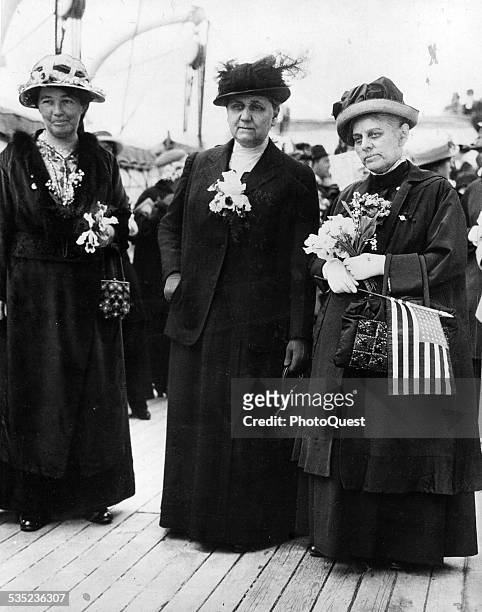 Jane Addams , was elected president of the Women's International League for Peace and Freedom at its first meeting, The Hague, Netherlands, April 30,...