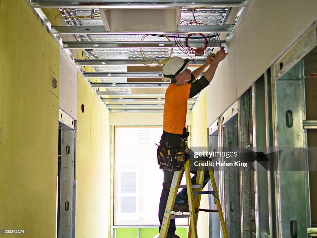 Building Electration Electrician Working In New Building High-Res Stock Photo - Getty Images