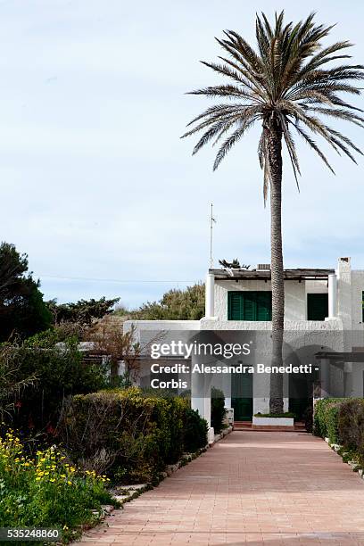 "Villa due Palme" two palms villa stands at "Cala Francese", French Bay, in Lampedusa. Italian Prime Minister Silvio Berlusconi announced, during his...
