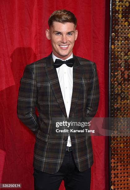 Kieron Richardson arrives for the British Soap Awards 2016 at the Hackney Town Hall Assembly Rooms on May 28, 2016 in London, England.
