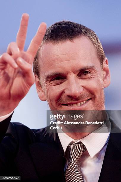 Michael Fassbender attends the premiere of movie "A Dangerous Method" , presented in competition at the 68th Venice International Film Festival.