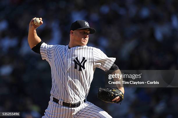 Shawn Kelley, New York Yankees, closing in the ninth inning during the New York Yankees V Boston Red Sox baseball game at Yankee Stadium, The Bronx,...