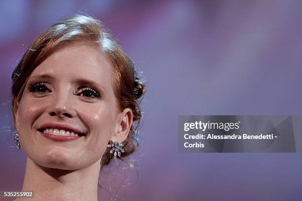 Jessica Chastain present the Jaeger LeCoultre glory to the filmmaker award to Al Pacino during 68th International Venice Film Festival