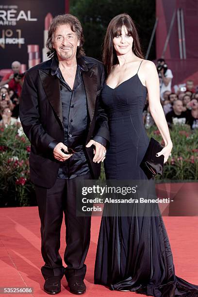 Al Pacino and Lucila Sola receives the Jaeger LeCoultre glory to the filmmaker award during the 68th International Venice Film Festival