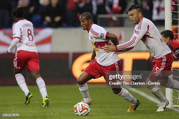 Roy Miller, and Armando, New York Red Bulls, celebrate their sides late equalizer in action during the New York Red Bulls V Chivas USA, Major League...