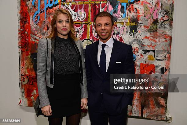 Barbara Berlusconi and Nicolò Cardi attend Cardi Black Box Gallery Present Nicolas Pol hosted by Nicolo Cardi And Vladimir Restoin Roitfeld at Cardi...