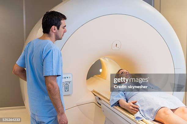 Getting Mri Scan Female Patient About Receive An Mri Scan High-Res Stock Photo - Getty ...