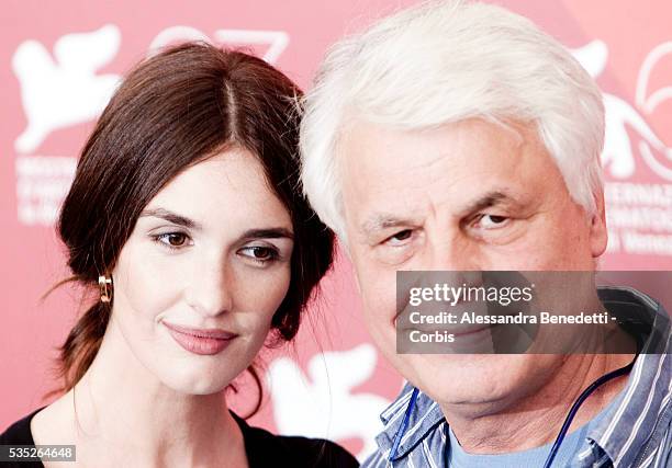 Paz Vega and Michele Placido attend the photocall of movie "Vallanzasca", presented in competiiton at the 67th Venice Film Festival