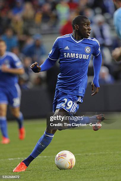 Demba Ba, Chelsea, in action during the Manchester City V Chelsea friendly exhibition match at Yankee Stadium, The Bronx, New York. Manchester City...