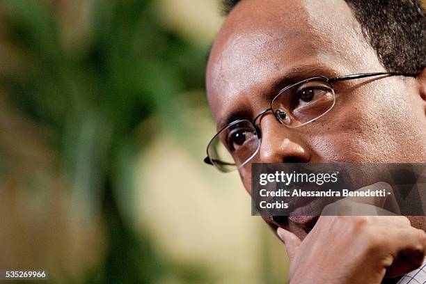 Somali Prime Minister Mohammed Abdullahi Mohammed attends a Broadcast interview during his visit to Italy. EXCLUSIVE PICTURES.