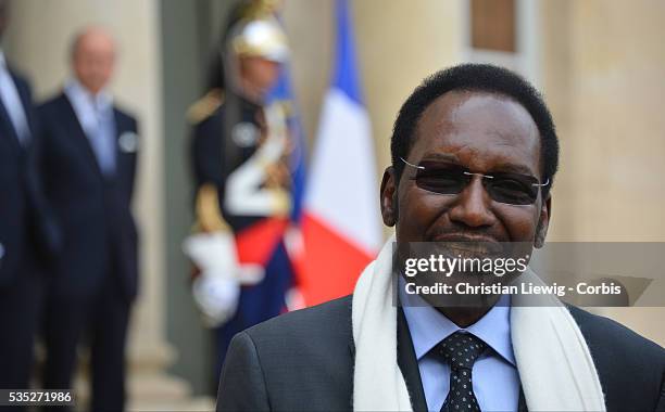 Francois Hollande and Dioncounda Traore. France's President Francois Hollande meets President of Mali Dioncounda Traore at Elysee Palace. Paris,...