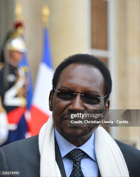 Francois Hollande and Dioncounda Traore. France's President Francois Hollande meets President of Mali Dioncounda Traore at Elysee Palace. Paris,...