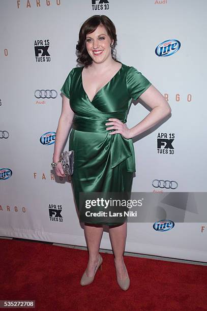 Allison Tolman attends the FX Networks Upfront premiere screening of Fargo at the SVA Theater in New York City. © LAN
